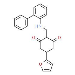 ChemSpider 2D Image | 2-[(2-Biphenylylamino)methylene]-5-(2-furyl)-1,3-cyclohexanedione | C23H19NO3