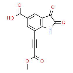 ChemSpider 2D Image | 7-(3-Methoxy-3-oxo-1-propyn-1-yl)-2,3-dioxo-5-indolinecarboxylic acid | C13H7NO6
