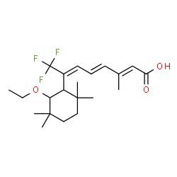ChemSpider 2D Image | (2E,4E,6E)-7-(6-Ethoxy-2,2,5,5-tetramethylcyclohexyl)-8,8,8-trifluoro-3-methyl-2,4,6-octatrienoic acid | C21H31F3O3