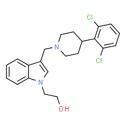 ChemSpider 2D Image | 2-(3-{[4-(2,6-Dichlorophenyl)-1-piperidinyl]methyl}-1H-indol-1-yl)ethanol | C22H24Cl2N2O