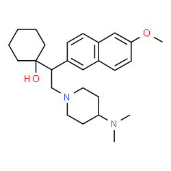 ChemSpider 2D Image | 1-{2-[4-(Dimethylamino)-1-piperidinyl]-1-(6-methoxy-2-naphthyl)ethyl}cyclohexanol | C26H38N2O2
