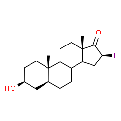 ChemSpider 2D Image | (3beta,5alpha,8xi,9xi,14xi,16beta)-3-Hydroxy-16-iodoandrostan-17-one | C19H29IO2
