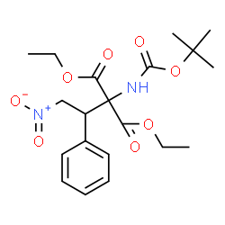 ChemSpider 2D Image | Diethyl ({[(2-methyl-2-propanyl)oxy]carbonyl}amino)(2-nitro-1-phenylethyl)malonate | C20H28N2O8