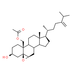 ChemSpider 2D Image | (3beta,5beta,6beta,8xi,9xi,14xi)-3-Hydroxy-5,6-epoxyergost-24(28)-en-19-yl acetate | C30H48O4