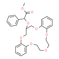 ChemSpider 2D Image | Methyl (6,7,9,10,18,19-hexahydro-17H-dibenzo[b,k][1,4,7,10,13]pentaoxacyclohexadecin-18-yloxy)(phenyl)acetate | C28H30O8