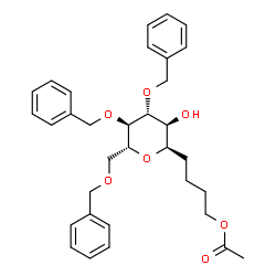 ChemSpider 2D Image | (1R)-1-(4-Acetoxybutyl)-1,5-anhydro-3,4,6-tri-O-benzyl-D-glucitol | C33H40O7