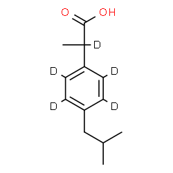 ChemSpider 2D Image | 2-[4-Isobutyl(~2~H_4_)phenyl](2-~2~H)propanoic acid | C13H13D5O2