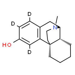 ChemSpider 2D Image | 17-Methyl(1,2,4-~2~H_3_)morphinan-3-ol | C17H20D3NO