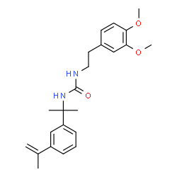ChemSpider 2D Image | 1-[2-(3,4-Dimethoxyphenyl)ethyl]-3-[2-(3-isopropenylphenyl)-2-propanyl]urea | C23H30N2O3
