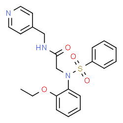 ChemSpider 2D Image | N~2~-(2-Ethoxyphenyl)-N~2~-(phenylsulfonyl)-N-(4-pyridinylmethyl)glycinamide | C22H23N3O4S