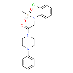 ChemSpider 2D Image | N-(2-Chlorophenyl)-N-[2-oxo-2-(4-phenyl-1-piperazinyl)ethyl]methanesulfonamide | C19H22ClN3O3S