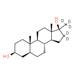 ChemSpider 2D Image | (3beta,5alpha,17beta)-17-(~2~H_3_)Methyl(16,16-~2~H_2_)androstane-3,17-diol | C20H29D5O2
