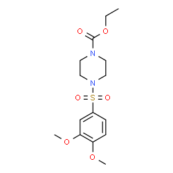ChemSpider 2D Image | Ethyl 4-[(3,4-dimethoxyphenyl)sulfonyl]-1-piperazinecarboxylate | C15H22N2O6S