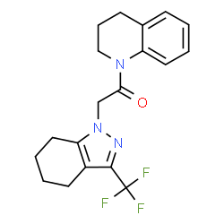 ChemSpider 2D Image | 1-(3,4-Dihydro-1(2H)-quinolinyl)-2-[3-(trifluoromethyl)-4,5,6,7-tetrahydro-1H-indazol-1-yl]ethanone | C19H20F3N3O