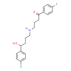 ChemSpider 2D Image | 4-{[4-(4-Chlorophenyl)-4-hydroxybutyl](methyl)amino}-1-(4-fluorophenyl)-1-butanone | C21H25ClFNO2