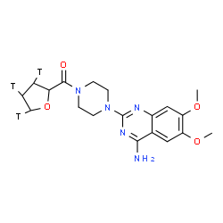 ChemSpider 2D Image | [4-(4-Amino-6,7-dimethoxy-2-quinazolinyl)-1-piperazinyl][(3,4,5-~3~H_3_)tetrahydro-2-furanyl]methanone | C19H22T3N5O4