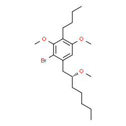 ChemSpider 2D Image | 2-Bromo-4-butyl-3,5-dimethoxy-1-[(2R)-2-methoxyheptyl]benzene | C20H33BrO3