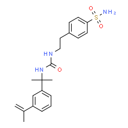 ChemSpider 2D Image | 4-[2-({[2-(3-Isopropenylphenyl)-2-propanyl]carbamoyl}amino)ethyl]benzenesulfonamide | C21H27N3O3S