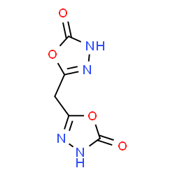 ChemSpider 2D Image | 5,5'-Methylenebis(1,3,4-oxadiazol-2(3H)-one) | C5H4N4O4