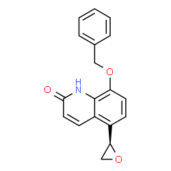 ChemSpider 2D Image | 8-(Benzyloxy)-5-[(2R)-2-oxiranyl]-2(1H)-quinolinone | C18H15NO3