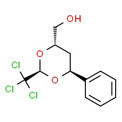 ChemSpider 2D Image | [(2R,4S,6S)-6-Phenyl-2-(trichloromethyl)-1,3-dioxan-4-yl]methanol | C12H13Cl3O3