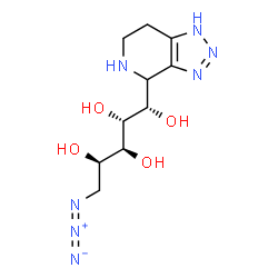 ChemSpider 2D Image | (5S)-1-Azido-1-deoxy-5-C-(4,5,6,7-tetrahydro-1H-[1,2,3]triazolo[4,5-c]pyridin-4-yl)-D-arabinitol | C10H17N7O4