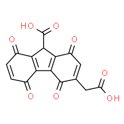 ChemSpider 2D Image | 3-(Carboxymethyl)-1,4,5,8-tetraoxo-4,5,8,9-tetrahydro-1H-fluorene-9-carboxylic acid | C16H8O8