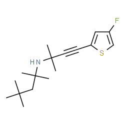 ChemSpider 2D Image | N-[4-(4-Fluoro-2-thienyl)-2-methyl-3-butyn-2-yl]-2,4,4-trimethyl-2-pentanamine | C17H26FNS