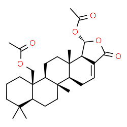 ChemSpider 2D Image | (1R,5aS,5bS,7aS,11aR,11bS,13aS,13bR)-11a-(Acetoxymethyl)-5b,8,8,13a-tetramethyl-3-oxo-1,3,5,5a,5b,6,7,7a,8,9,10,11,11a,11b,12,13,13a,13b-octadecahydrochryseno[1,2-c]furan-1-yl acetate | C29H42O6