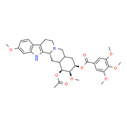 ChemSpider 2D Image | (3beta,15xi,16beta,17beta,18beta,20xi)-16-Acetoxy-11,17-dimethoxyyohimban-18-yl 3,4,5-trimethoxybenzoate | C33H40N2O9