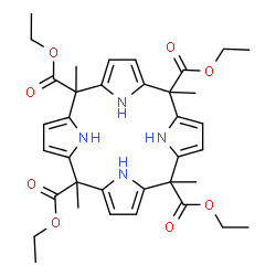 ChemSpider 2D Image | Tetraethyl 5,10,15,20-tetramethyl-5,10,15,20,22,24-hexahydro-5,10,15,20-porphyrintetracarboxylate | C36H44N4O8