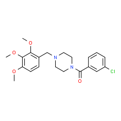 ChemSpider 2D Image | 1-(3-chlorobenzoyl)-4-[(2,3,4-trimethoxyphenyl)methyl]piperazine | C21H25ClN2O4