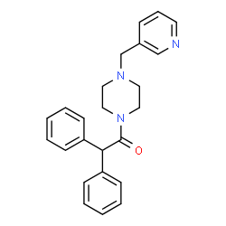 ChemSpider 2D Image | 2,2-Diphenyl-1-[4-(3-pyridinylmethyl)-1-piperazinyl]ethanone | C24H25N3O