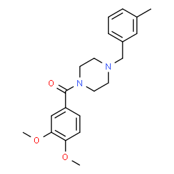 ChemSpider 2D Image | (3,4-Dimethoxyphenyl)[4-(3-methylbenzyl)-1-piperazinyl]methanone | C21H26N2O3