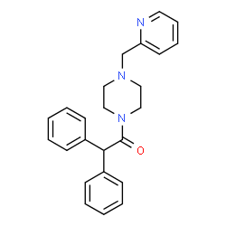 ChemSpider 2D Image | 2,2-Diphenyl-1-[4-(2-pyridinylmethyl)-1-piperazinyl]ethanone | C24H25N3O