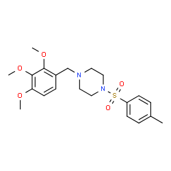 ChemSpider 2D Image | 1-(Toluene-4-sulfonyl)-4-(2,3,4-trimethoxy-benzyl)-piperazine | C21H28N2O5S