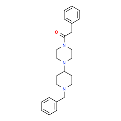 ChemSpider 2D Image | 1-[4-(1-Benzyl-4-piperidinyl)-1-piperazinyl]-2-phenylethanone | C24H31N3O