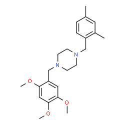 ChemSpider 2D Image | 1-(2,4-Dimethylbenzyl)-4-(2,4,5-trimethoxybenzyl)piperazine | C23H32N2O3