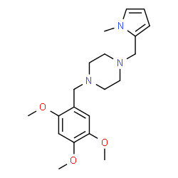 ChemSpider 2D Image | 1-(1-Methyl-1H-pyrrol-2-ylmethyl)-4-(2,4,5-trimethoxy-benzyl)-piperazine | C20H29N3O3