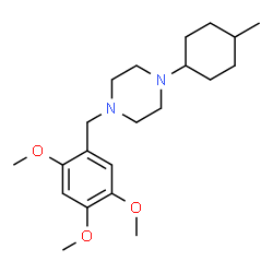ChemSpider 2D Image | 1-(4-Methylcyclohexyl)-4-(2,4,5-trimethoxybenzyl)piperazine | C21H34N2O3