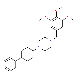 ChemSpider 2D Image | 1-(4-Phenylcyclohexyl)-4-(3,4,5-trimethoxybenzyl)piperazine | C26H36N2O3