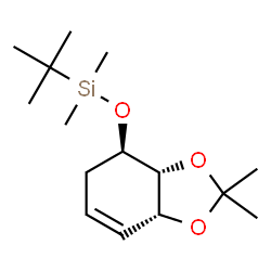 ChemSpider 2D Image | {[(3aR,4R,7aR)-2,2-Dimethyl-3a,4,5,7a-tetrahydro-1,3-benzodioxol-4-yl]oxy}(dimethyl)(2-methyl-2-propanyl)silane | C15H28O3Si