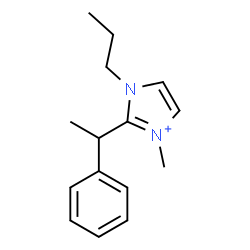 ChemSpider 2D Image | 3-Methyl-2-(1-phenylethyl)-1-propyl-1H-imidazol-3-ium | C15H21N2