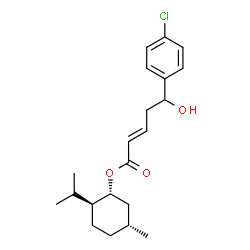 ChemSpider 2D Image | (1R,2S,5R)-2-Isopropyl-5-methylcyclohexyl (2E)-5-(4-chlorophenyl)-5-hydroxy-2-pentenoate | C21H29ClO3