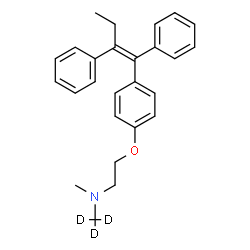 ChemSpider 2D Image | 2-{4-[(1Z)-1,2-Diphenyl-1-buten-1-yl]phenoxy}-N-methyl-N-(~2~H_3_)methylethanamine | C26H26D3NO