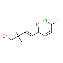 ChemSpider 2D Image | (2Z,5E)-4,8-Dibromo-1,1,7-trichloro-3,7-dimethyl-2,5-octadiene | C10H13Br2Cl3