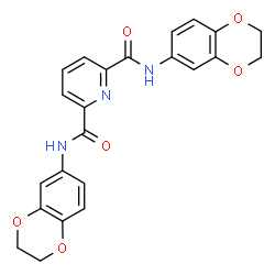 ChemSpider 2D Image | N,N'-Di(2,3-dihydro-1,4-benzodioxin-6-yl)-2,6-pyridinedicarboxamide | C23H19N3O6