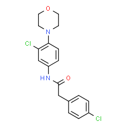 ChemSpider 2D Image | N-[3-Chloro-4-(4-morpholinyl)phenyl]-2-(4-chlorophenyl)acetamide | C18H18Cl2N2O2