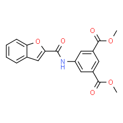 ChemSpider 2D Image | Dimethyl 5-[(1-benzofuran-2-ylcarbonyl)amino]isophthalate | C19H15NO6