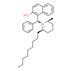 ChemSpider 2D Image | 1-[(S)-[(2S,6R)-2-Methyl-6-nonyl-1-piperidinyl](phenyl)methyl]-2-naphthol | C32H43NO